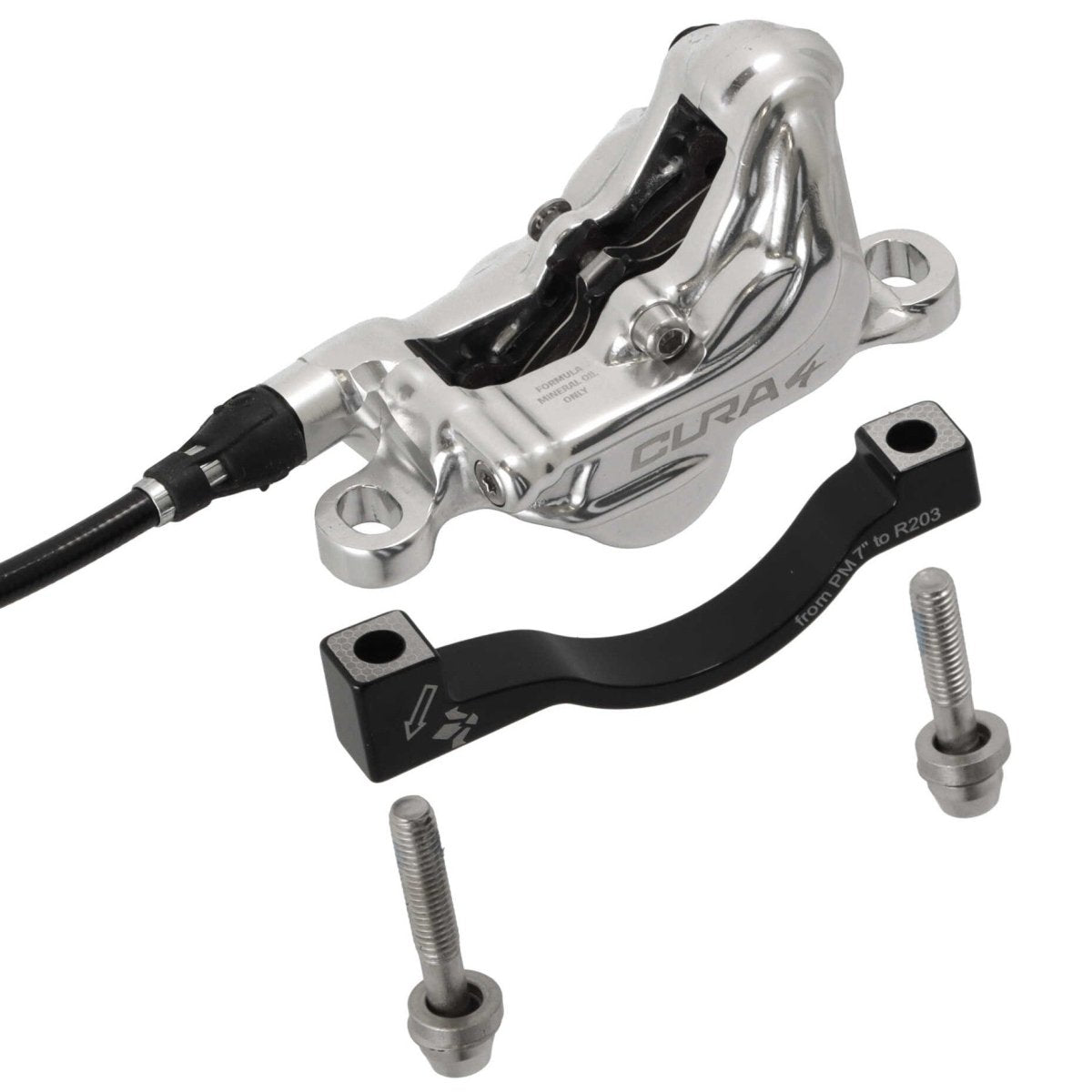 Formula Cura 4 Scheibenbremsen - Set | Carbon Bremshebel | vorne & hinten | 4 - Kolben | silber | inkl. Beläge | MTB / Enduro - RAAAD.de