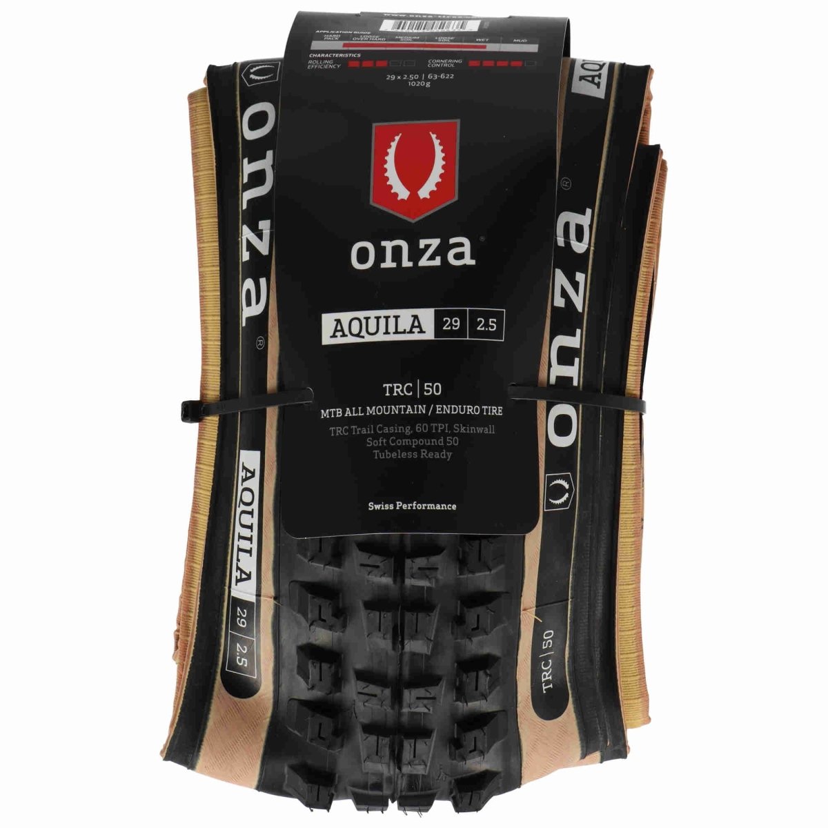 Onza Aquila 29 x 2,50" TRC 60TPI Soft Compound 50 Tubless Ready Faltreifen Skinwall - RAAAD.de