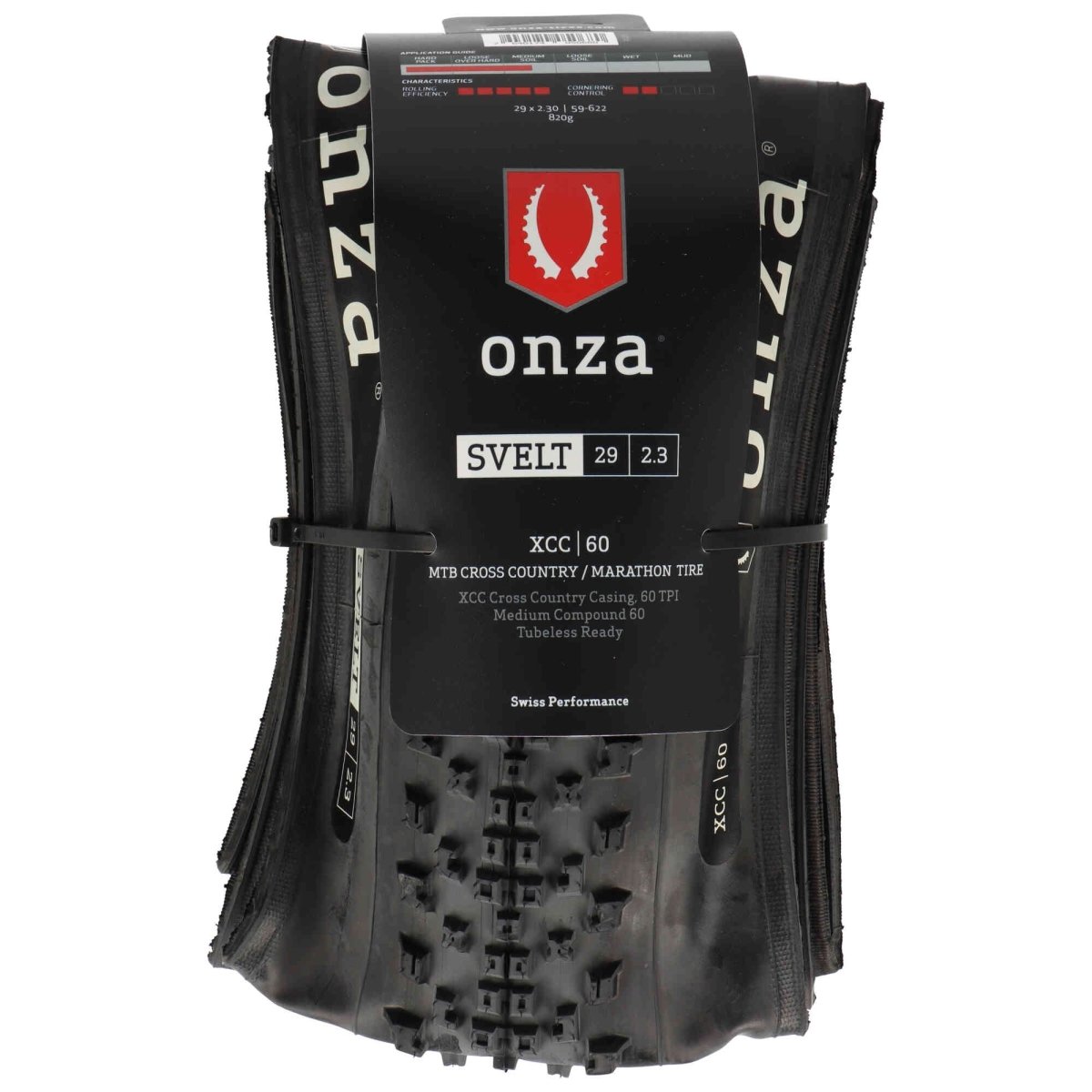 Onza Svelt 29 x 2,30" XCC 60TPI Medium Compound 60 Tubless Ready Faltreifen Schwarz - RAAAD.de