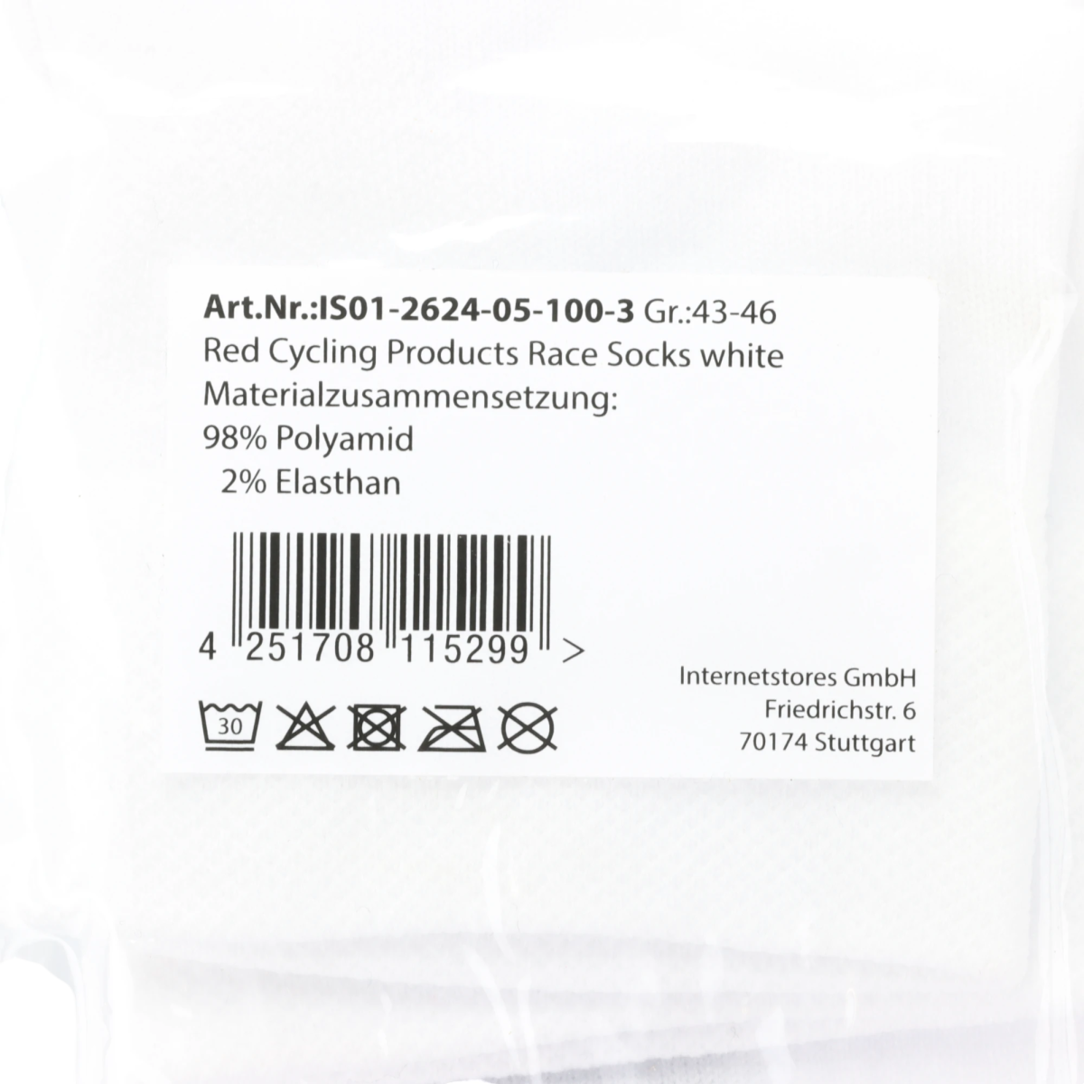 Red Cycling Race Socks low Fahrradsocken weiß (Größe 43 - 46) - RAAAD.de