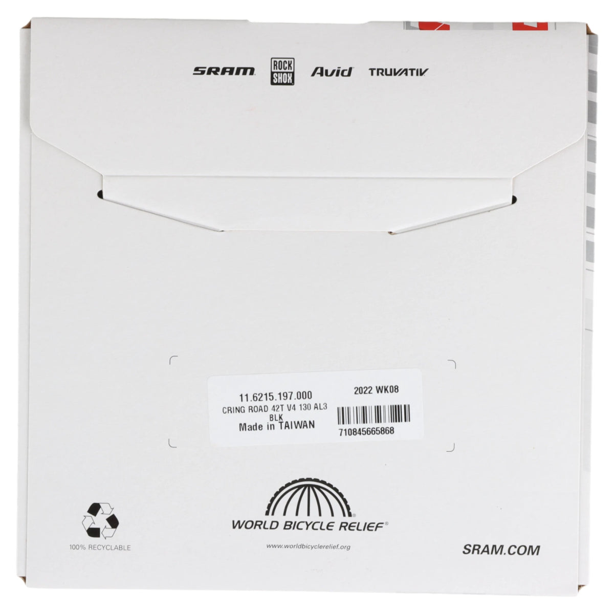 SRAM Kettenblatt 42 Zähne Lochkreis 130 mm Rennrad 10 - /11 - fach (innen) - RAAAD.de