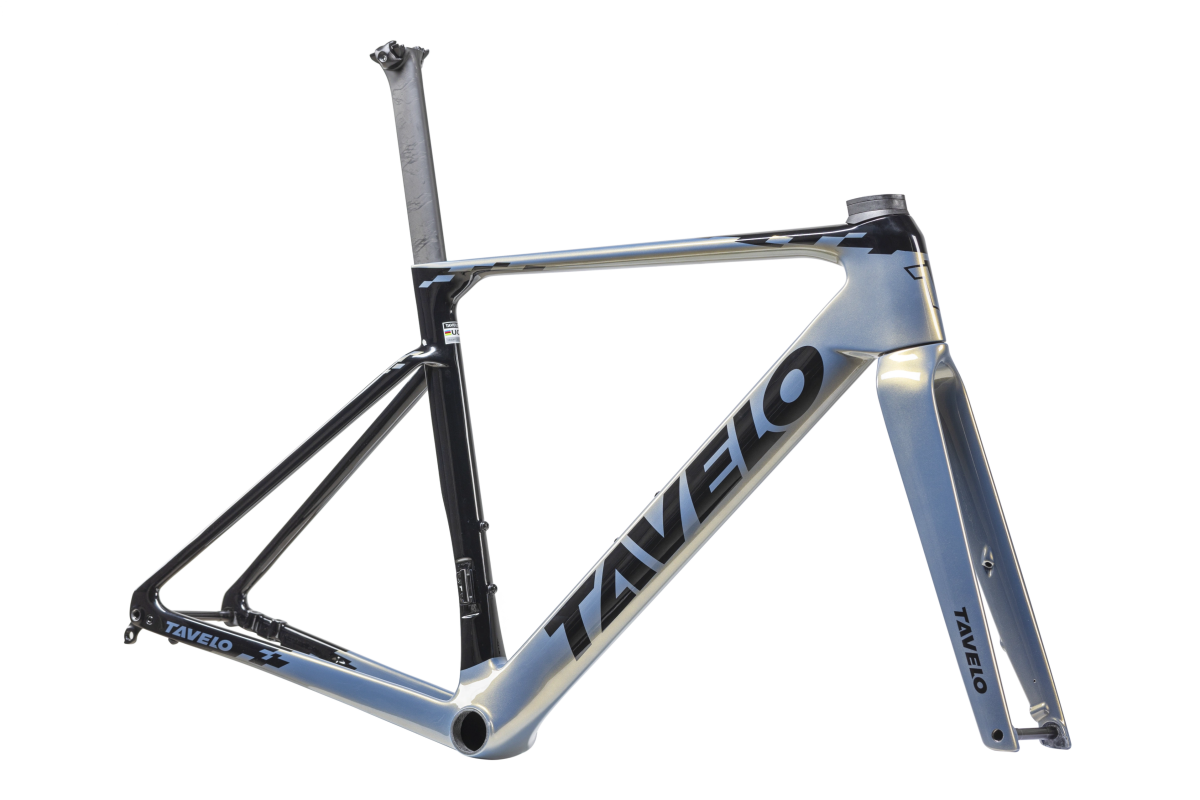 TAVELO Arow Race Carbon Rennrad Rahmenset | Größe 54 cm (XL) | Integriertes Cockpit 420x100 mm | Farbe Polestar Dazzling - RAAAD.de