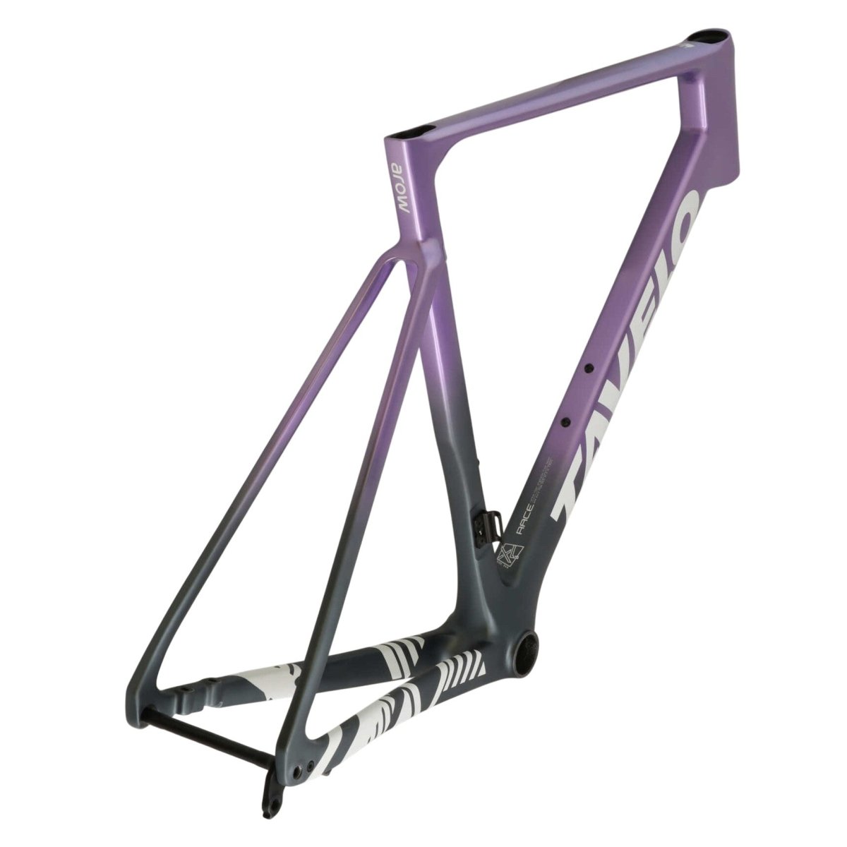 TAVELO Arow Race Carbon Rennrad Rahmenset | Größe 54 cm (XL) | Integriertes Cockpit 420x100 mm | Farbe Zebro Purple - RAAAD.de