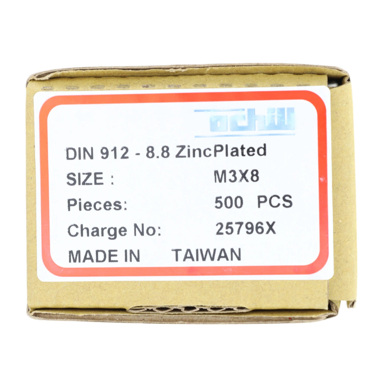 Zylinderschraube Innensechskant M3x8 mm DIN 912 8.8 Achill (500 Stück) - RAAAD.de