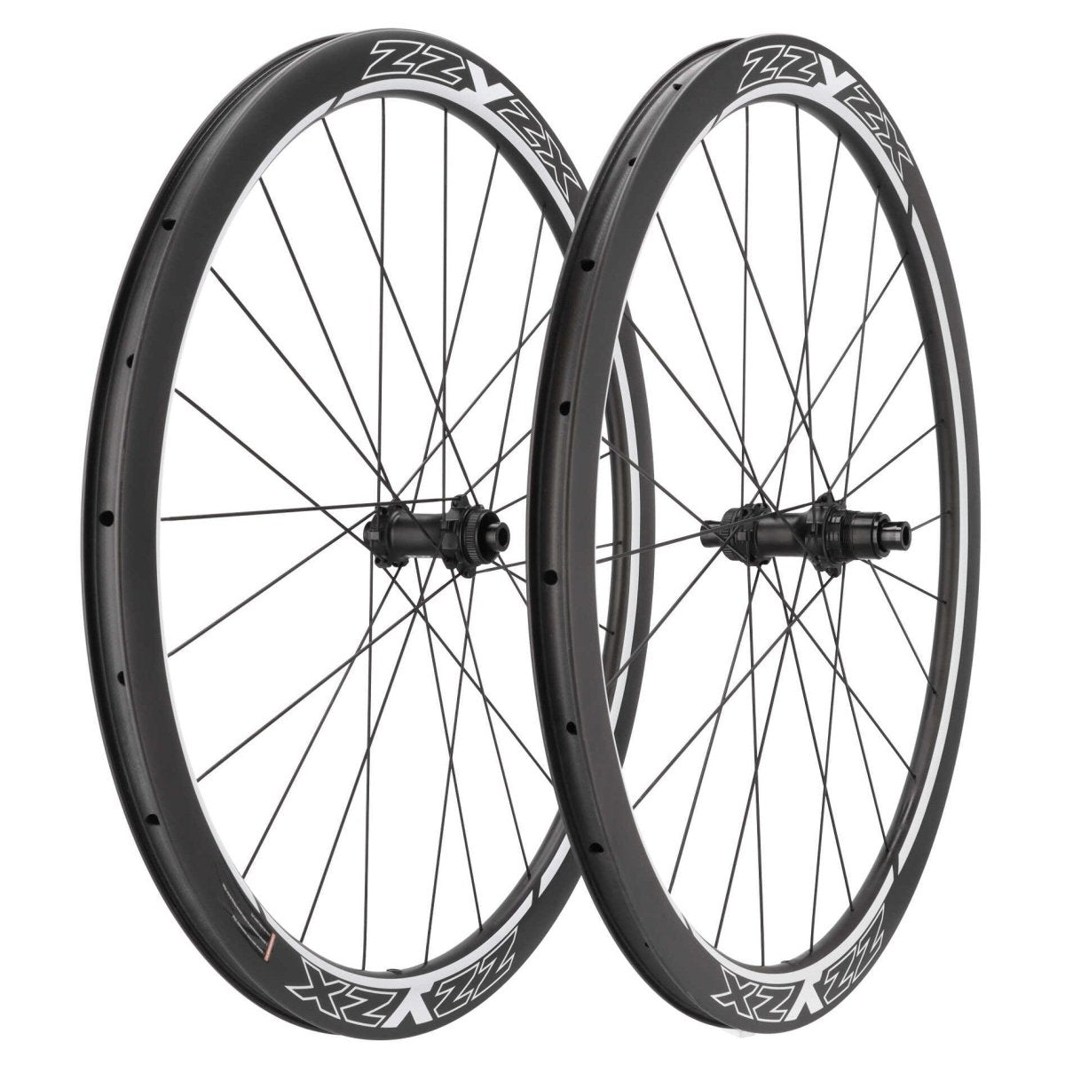 ZZYZX Laufradsatz 40 mm Aero Carbon Rennrad Disc 28" Steckachsen 12x100 / 12x142 mm SRAM XDR schwarz/weiß - RAAAD.de
