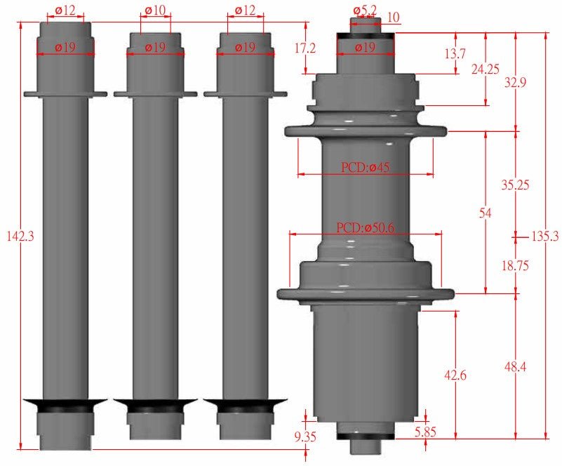 BITEX BX106R Hinterradnabe Rennrad 12x142 mm Disc - RAAAD.de