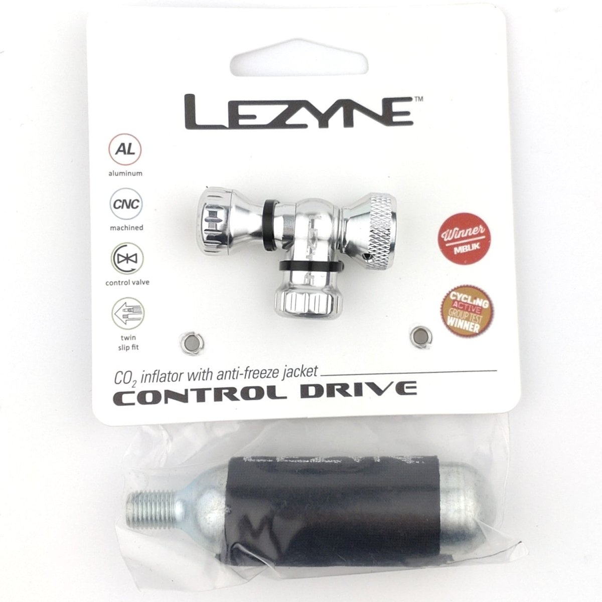 Lezyne Control Drive CO2 Kartuschenpumpe 16 g - silber - RAAAD.de