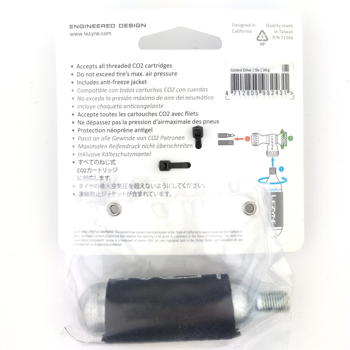 Lezyne Control Drive CO2 Kartuschenpumpe 16 g - silber - RAAAD.de