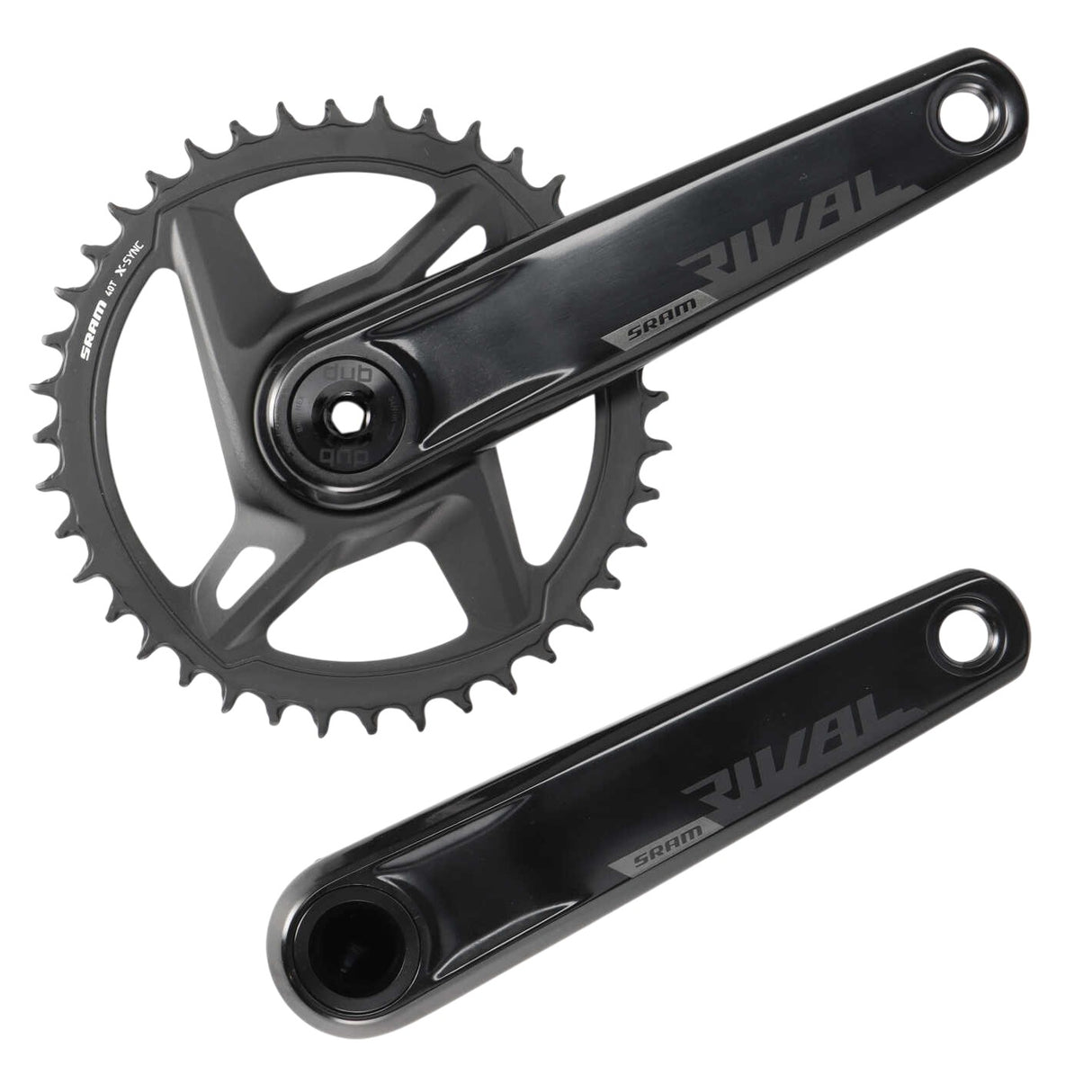 SRAM Rival Kurbel 1x12-fach DUB Wide | 170 mm | Kettenblatt 40 Zähne | Rennrad / Gravel | schwarz