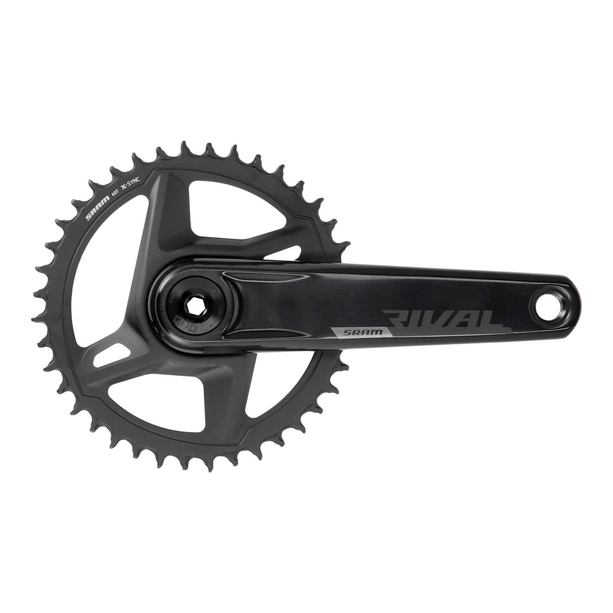 SRAM Rival Kurbel 1x12-fach DUB Wide | 175 mm | Kettenblatt 40 Zähne | Rennrad / Gravel | schwarz