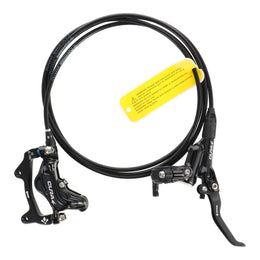 Formula Cura 4 Scheibenbremse | 4-Kolben | beidseitig | schwarz glänzend | inkl. Beläge und IS Adapter | Leitung 2000 mm