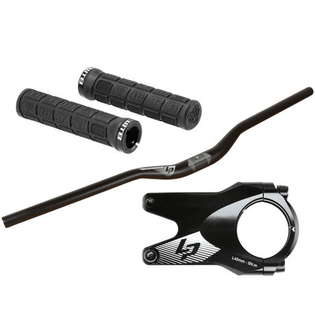 Lapierre / WTB Cockpit - Set MTB | Lenker 780 mm | Vorbau 45 mm | Ø 31.8 mm | WTB Wafel Lock - On Griffe | schwarz - RAAAD.de