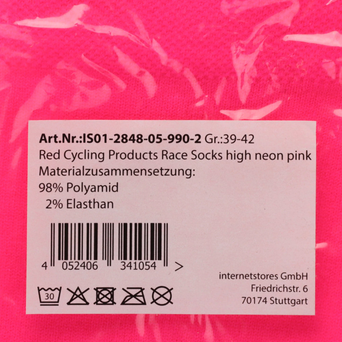 Red Cycling Race Socks high neon pink Fahrradsocken (Größe 39 - 42) - RAAAD.de