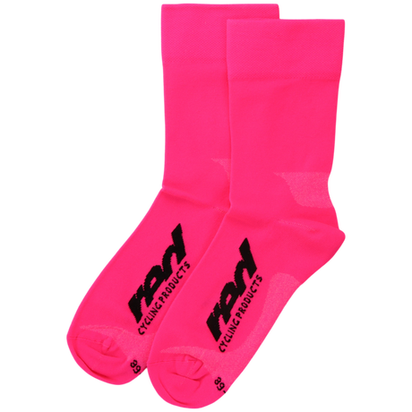 Red Cycling Race Socks high neon pink Fahrradsocken (Größe 39 - 42) - RAAAD.de