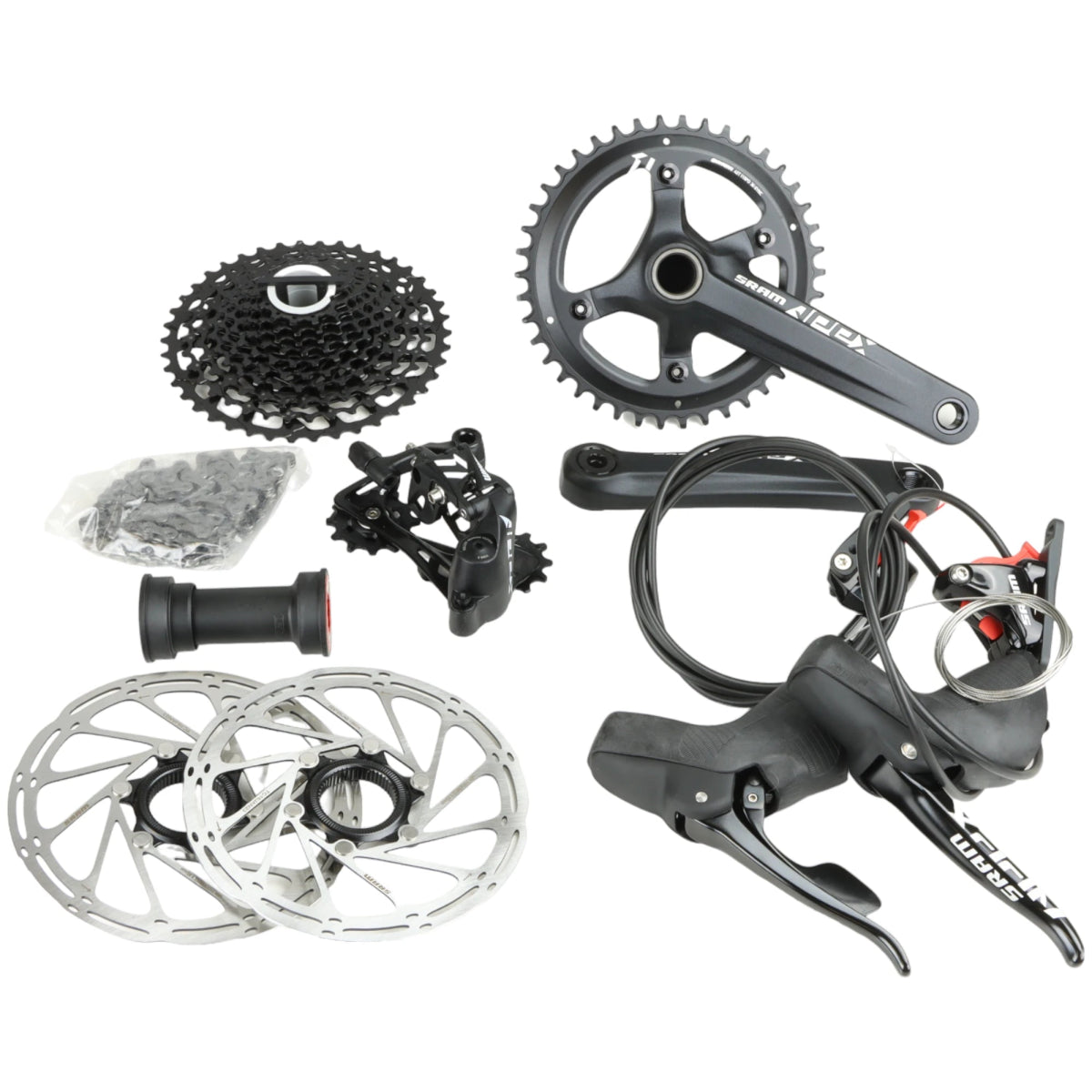 SRAM Apex 1x11 Komplettgruppe Gravel GXP Scheibenbremsen 172.5 mm 42T (1x11 - fach) - RAAAD.de